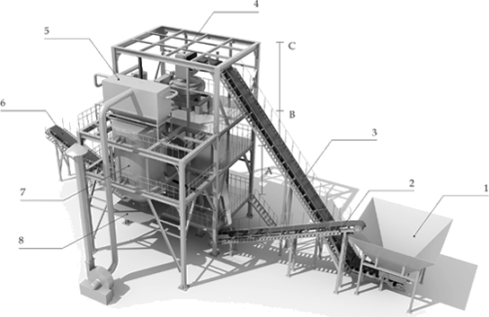 HZSL系列环保模块式制砂楼结构组成图